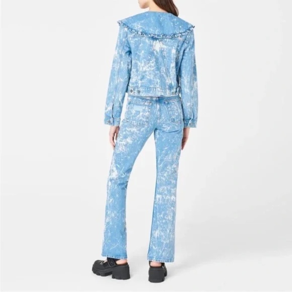 Ganni Blue Acid Wash Betzy Flare Jeans - Picture 15 of 16